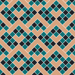 Retro pattern fabric. Vector geometric wallpaper. Interior design. Fashion concept. Tiled ornament.