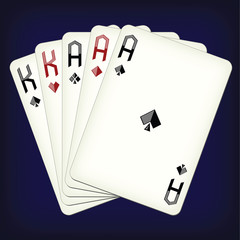 Full house - playing cards vector illustration