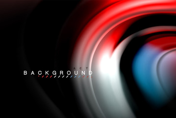 Fluid liquid colors design, colorful marble or plastic wavy texture background, glowing multicolored elements on black, for business or technology presentation or web brochure cover design, wallpaper