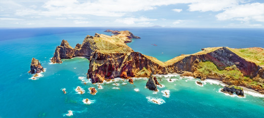 Ponta do Sao Lourenco surounded by the waters of the Atlantic Ocean, Madeira Island
