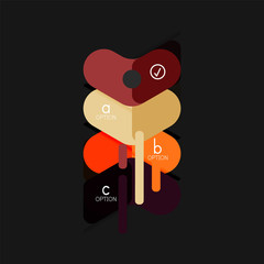 Flat design geometric infographics, arrow shape vector sticker or label, price tags, offer promotion badge, icon design, paper style layout for data graphic visualization step by step process, for