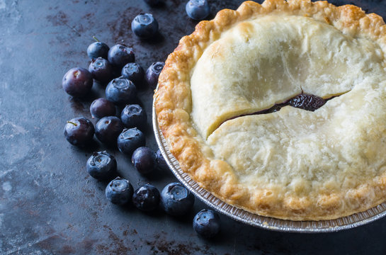 Scrumptious blueberry pie background