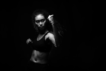 Obraz na płótnie Canvas Fitness Woman, Girl Can do Strong