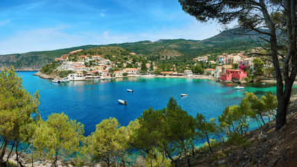 The harbor of Assos in Kefalonia, Ionian Islands, Greece 