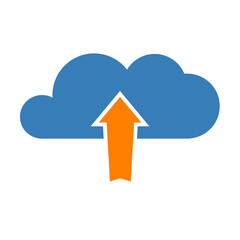 Upload cloud icon. Vector illustration.
