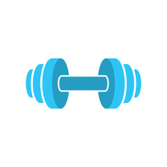 Muscle lifting icon - fitness barbell - gym icon - flat vector illustration isolated on white background.