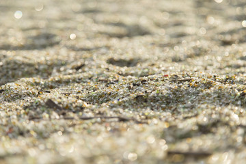 夕日に染まるシーグラス