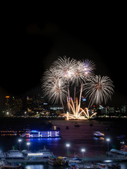 Fototapeta premium Fireworks sign of cristmas/ New Year eve and special festival.