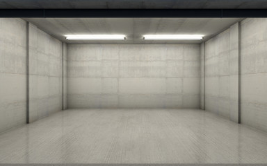 Empty Double Garage Night