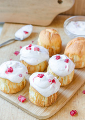 curd pastry muffins with curd cream.curd pastry