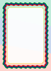 Frame and border of ribbon with Dagestan flag, template elements for your certificate and diploma. Vector