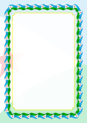 Frame and border of ribbon with Djibouti flag, template elements for your certificate and diploma. Vector
