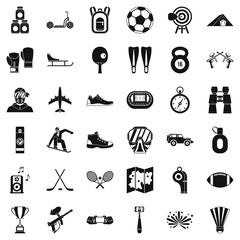 Sportive life icons set. Simple style of 36 sportive life vector icons for web isolated on white background