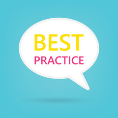 best practice written on speech bubble- vector illustration