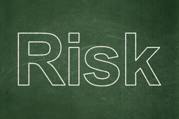 Obraz premium Business concept: text Risk on Green chalkboard background