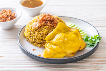 Muslim yellow rice with chicken
