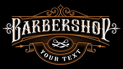 Barbershop logo design. - obrazy, fototapety, plakaty
