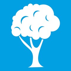 Tree icon white isolated on blue background vector illustration