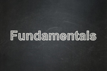 Science concept: text Fundamentals on Black chalkboard background