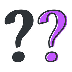 Question mark cartoon vector icon	