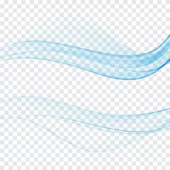 Fotobehang Modern abstract transparent futuristic web swoosh wave collection. Three blue transparent isolated separate lines layout. Vector illustration © lesikvit