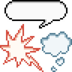 Obraz premium vector pixel art cartoon text balloon