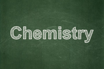 Obraz premium Education concept: text Chemistry on Green chalkboard background