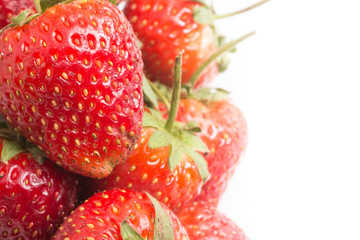 background of strawberry with white space in the right side for text
