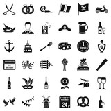 Alcohol icons set. Simple style of 36 alcohol vector icons for web isolated on white background