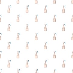 Plastic bottle with sprayer for liquids pattern seamless repeat in cartoon style vector illustration