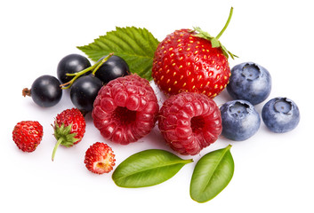 Set fresh berry. Mix summery fruit raspberry strawberry currant