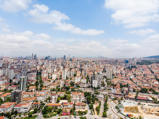 Fototapeta na wymiar Aerial Drone View of Bostanci / Istanbul Seaside