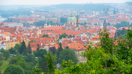 Prague views of the city in sunny summer weather.