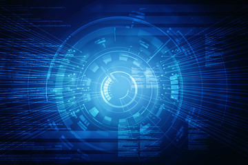 2d illustration Abstract futuristic electronic circuit technology background
