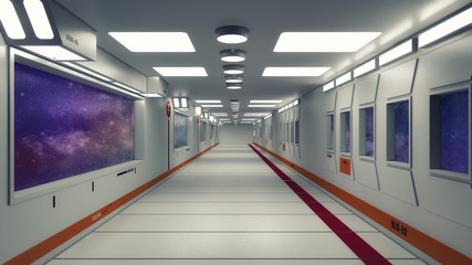 Fototapeta premium 3D render Interior and futuristic architecture design