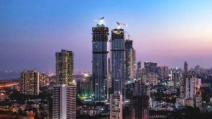 Fotobehang Mumbai skyline- Wadala, Sewri, Lalbaug © Towering Goals