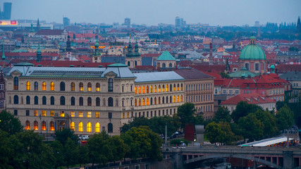 Prague evening views of the city.