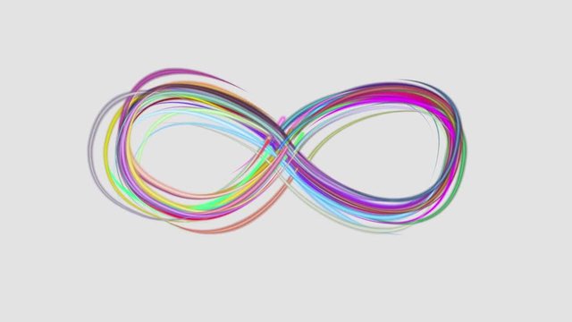 neon rainbow color drawn elegant infinity symbol lines stripes beautiful animation background New quality universal motion dynamic animated colorful joyful music video footage