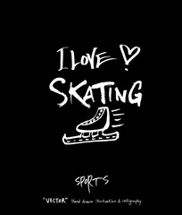 Naklejka premium 스포츠 포스터 / 손으로 그린 스포츠 그림