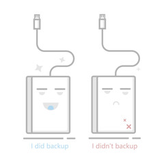 External hard drive.Backup concept.Vector icon.