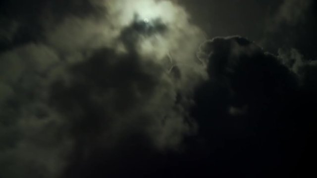 Time Lapse Clouds Blocking Out a Full Moon
