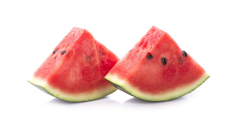 Slice of watermelon on white background