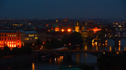 Fototapeta na wymiar Prague night views of the city.