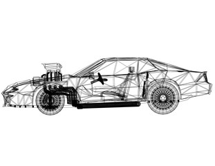Fototapeta premium Sport Car Architect Blueprint