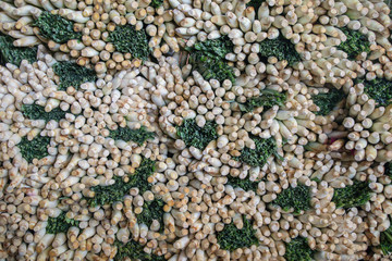 Lemon grass ( Cymbopogon citratus Stapf ) at the market.Dried or fresh lemongrass is used to make herbal teas ใ