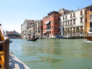 Obraz premium 20.06.2017, Venice, Italy: View of historic buildings and canals from gondola