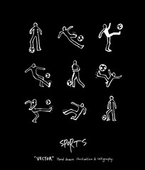 스포츠 포스터 / 손으로 그린 스포츠 그림