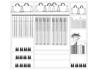closet organizer design Architect Blueprint - isolated