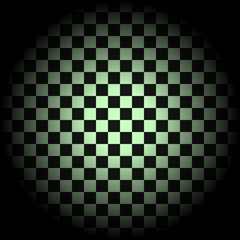 White and black checkered background in circle
