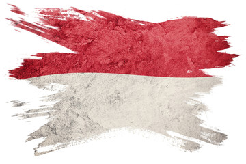 Grunge Indonesia flag. Indonesia flag with grunge texture. Brush stroke. - obrazy, fototapety, plakaty